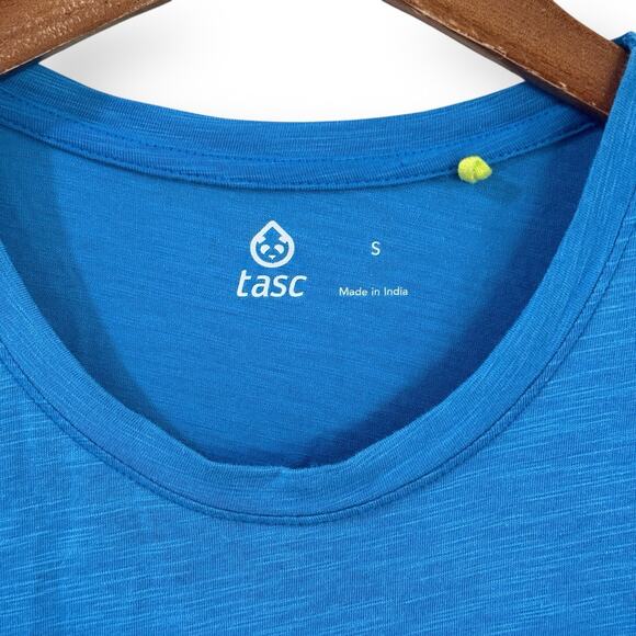 Tasc Women's Recess Fitness T-Shirt Tee Slub Size S Blue Organic Cotton Bamboo - Picture 2 of 8